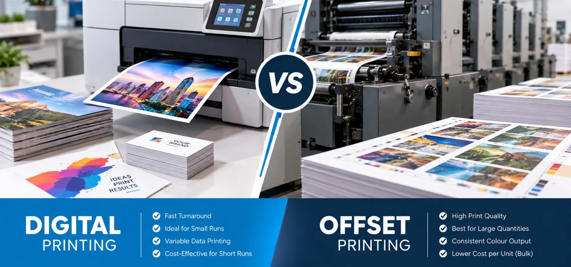 Digital printing vs offset printing comparison