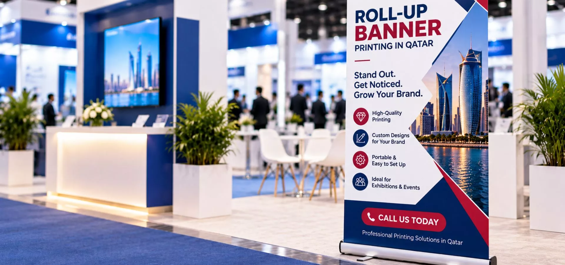 Roll-up banner printing in Qatar for an exhibition stand